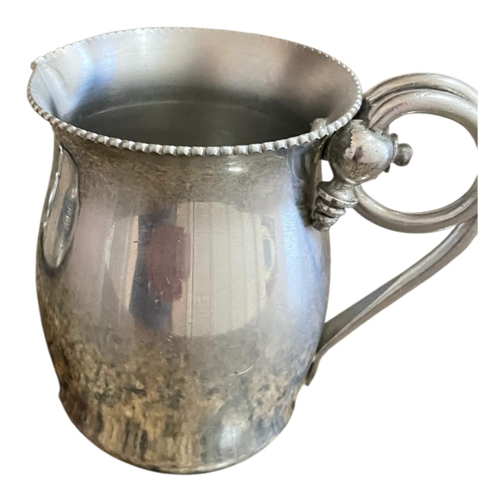 Vintage B.W. Buenilum Hammered Aluminum Creamer & Sugar Set with Matching Tray. - Picture 4 of 16
